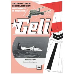 Geli fokker 50 kartonmodell (Motorflugzeug)