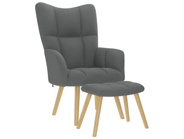 HAQWRDQSG Relaxsessel mit Fußhocker 2-teilig Dunkelgrau Polstersessel Ergonomischer Fernsehstuhl mit separater Fußstütze für Wohnzimmer, Schlafzimmer und Lounge-Bereich. Weicher Stoffbezug.