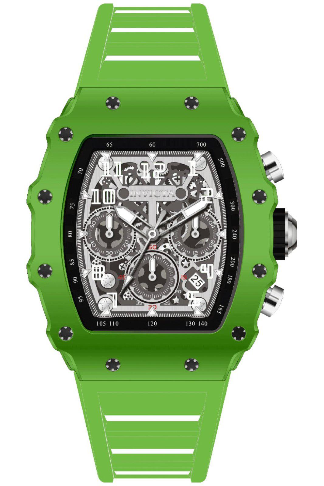 INVICTA Racing 69705 Herrenuhr - Quarzwerk - Acryl mit silbernem Zifferblatt - 43 mm