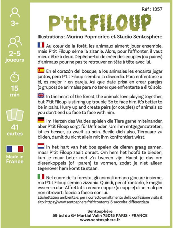 SentoSphère Jeu de cartes - P'tit Filoup
