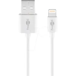 GOOBAY 72907 - Sync- & Ladekabel, USB-A > Lightning, 2,0 m, weiß