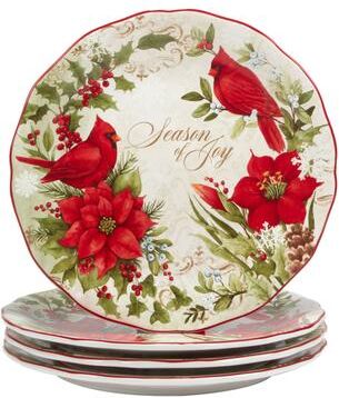 "Certified International Winter's Medley 11"" Dinner Plates, Set of 4"