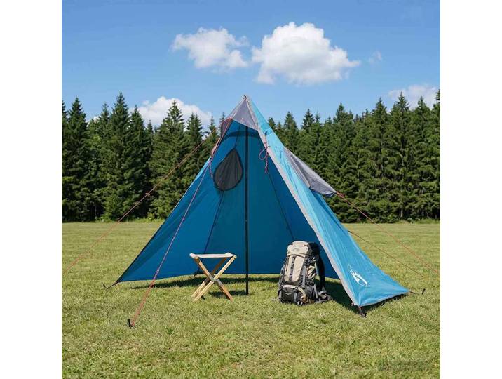 vidaXL 2-in-1 Regenponcho mit Kapuze Blau 262 x 126 x 130 cm