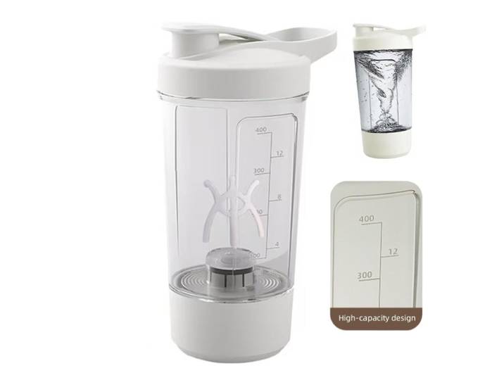 Mug auto-mélangeur électrique, bouteille shaker pour protéines en poudre et milkshake, tasse shaker rechargeable par USB avec échelle graduée, tasse à eau de 15 oz, sans BPA