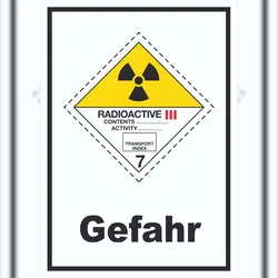 HB-Druck Schild radioaktive Stoffe Radioactive Gefahr III-GELB hochkant A3 (297x420mm)