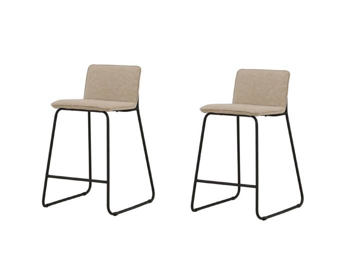 Venture Home Barhocker Bisbee, 2er-Set Barhocker mit Fußstütze, belastbar bis 120 kg (Set, 2 St., 2 Barhocker), Tresenstuhl, weicher Bezug, Stahlbeine, Fußstütze, modern