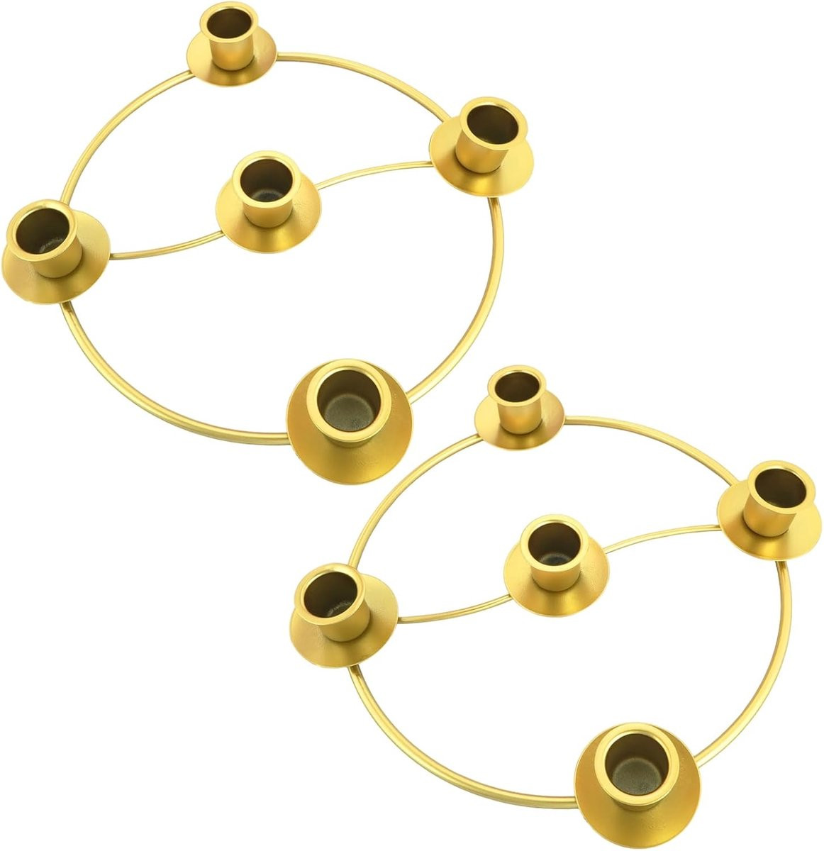 Gouden ronde kaarsenhouder set van ijzer voor adventskransen, Doorsnede: 26 cm