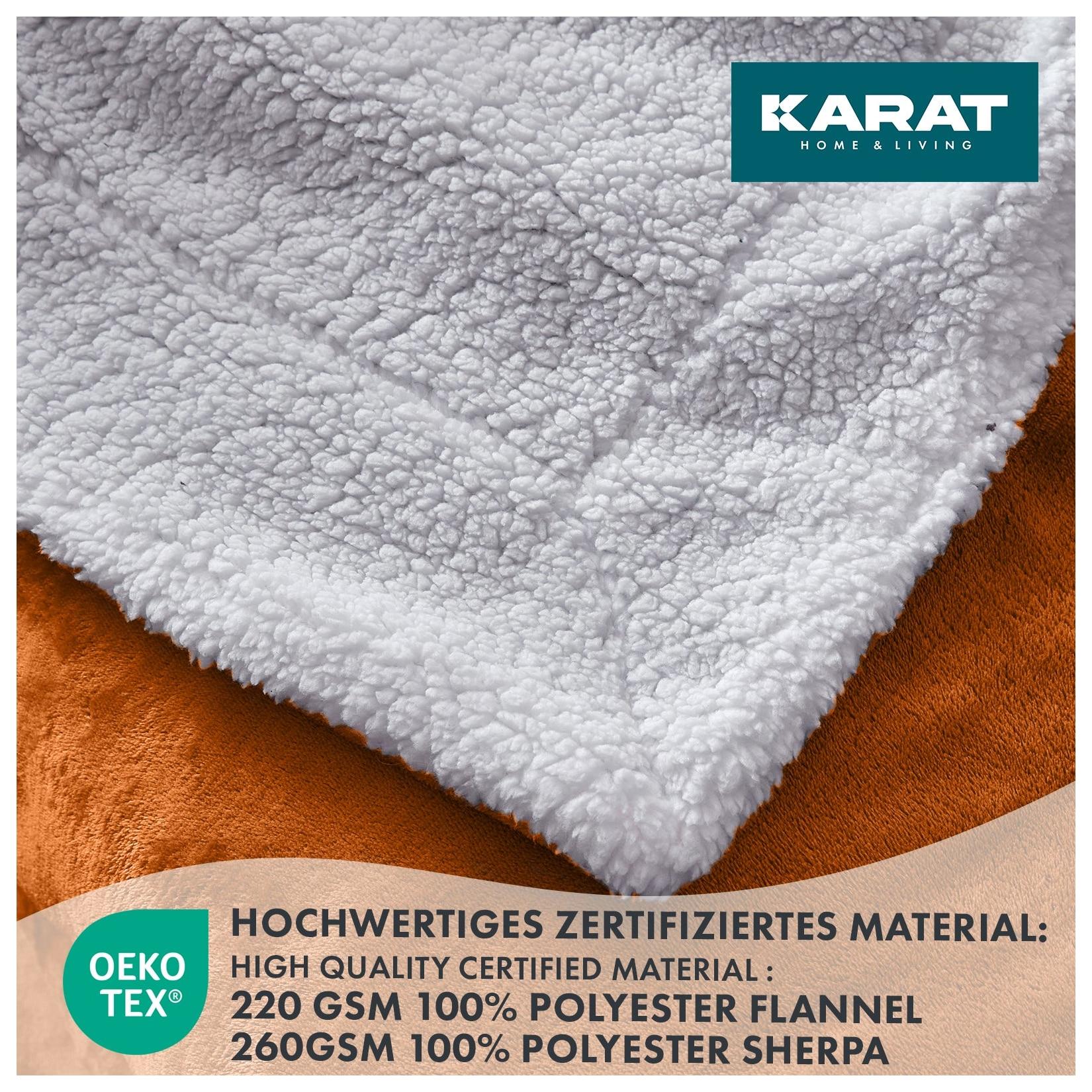 Karat homeliving Kuscheldecke Glory Doppelseitig Braun