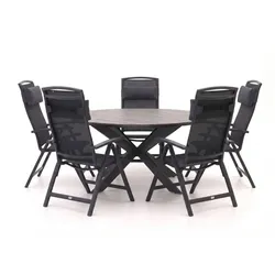 Forza Capri/Fidenza ø 149 cm Gartenmöbel-Set 6-teilig verstellbar