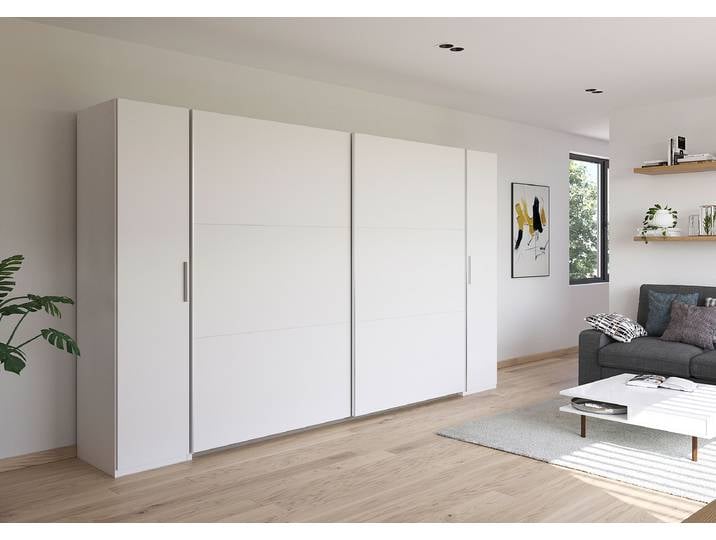 Armoire combinée Kronach 354cm Blanc/Blanc alpin Argenté
