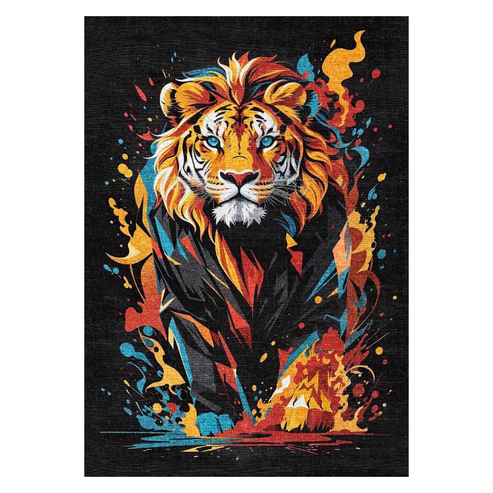 Bamyum Lions Bedruckter Gaming Teppich Chenille-Druck Maschinell Hergestellt 120 x 180 cm (66734099)