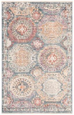 SAFAVIEH Illusion Raegan Vintage Boho Oriental Viscose Rug with Fringe