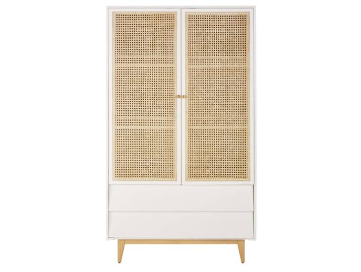 Armoire blanche et cannage en rotin, L105 cm