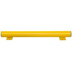 PROREGAL Unterfahrschutz Balken | Inkl. 2 Bodenplatten | HxBxØ 8,6x75x7,6cm | Feuerverzinkter & kunststoffbeschichteter Stahl | Gelb