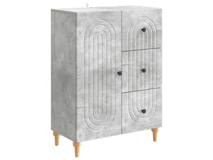 HKTMGDNG Sideboard Betongrau 66 x 34,5 x 90 cm Holzwerkstoff Kommode Stylischer Schrank aus Holzwerkstoff in Betongrau für Schlafzimmer, Flur und Esszimmer mit Schubladen und Tür.
