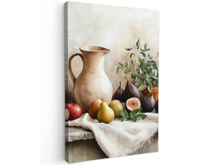LEINWANDBILD Obst - Kräuter - Ländlich Deko XXL 80x120 cm