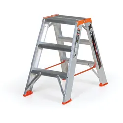 Podestleiter beidseitig aus Aluminium ALVE PREMIUM, 2x3 Stufen, Höhe 0,64 m