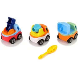 3er-Set Bauwagen zur Demontage  + Schraubendreher  Betonmischer Kran Kipper