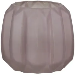 Chic Antique Vase mit Rillen mattiert, H10.5/Ø8,5 cm, taupe