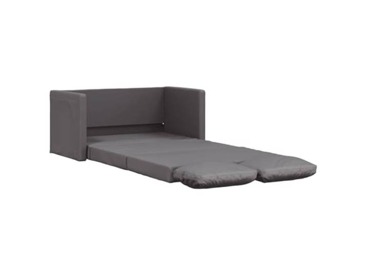 GHVBNMF Bodensofa mit Schlaffunktion 2-in-1 Schlafsofa Kunstleder Grau Flexibles Klappsofa für Wohnzimmer und Schlafzimmer, inklusive Kissen und robustem Metallgestell.