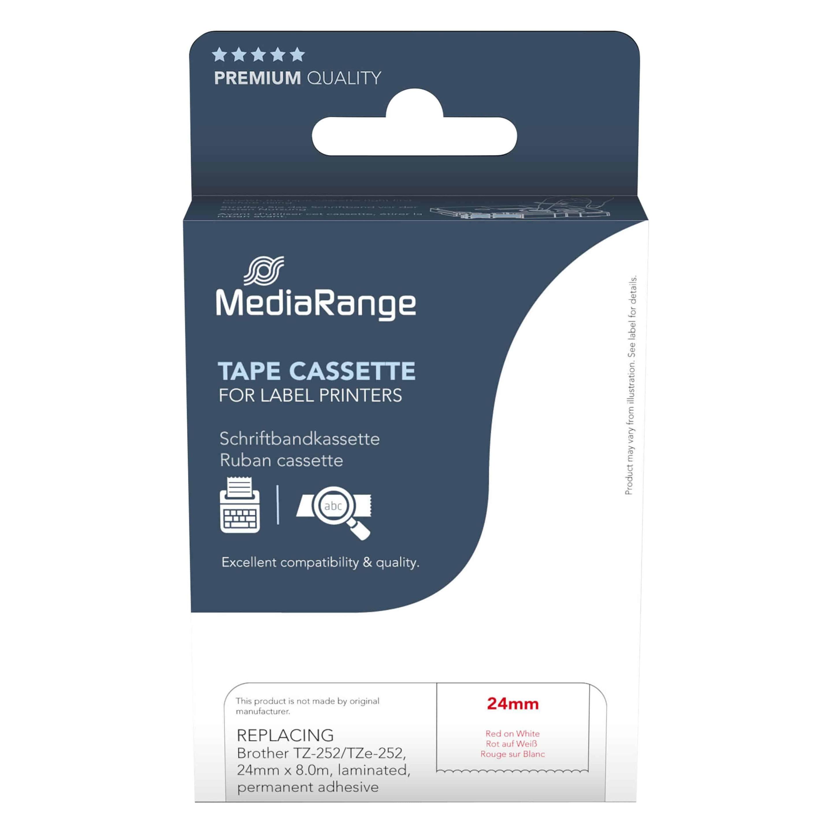 MediaRange MRBTZ252 (2.40 cm, Weiss, Rot) (MRBTZ252)