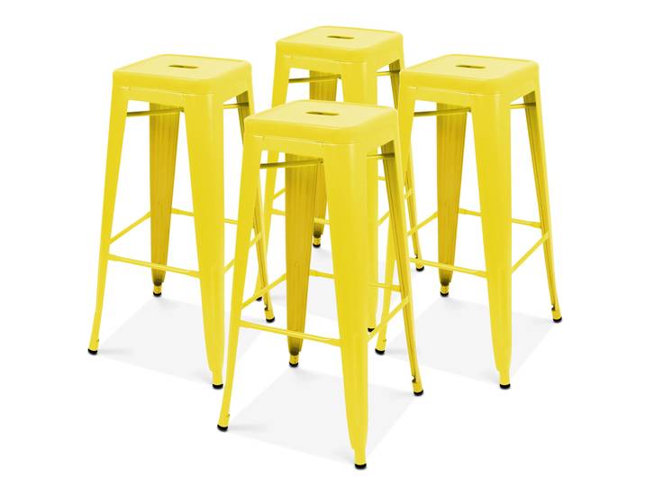 Oviala - Tabourets de bar en métal mat — Lot de 4