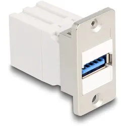 DeLOCK Panel Mount Keystone Modul Kupplung USB 5 Gbps Typ-A Buchse zu USB Typ-A Buchse konisch