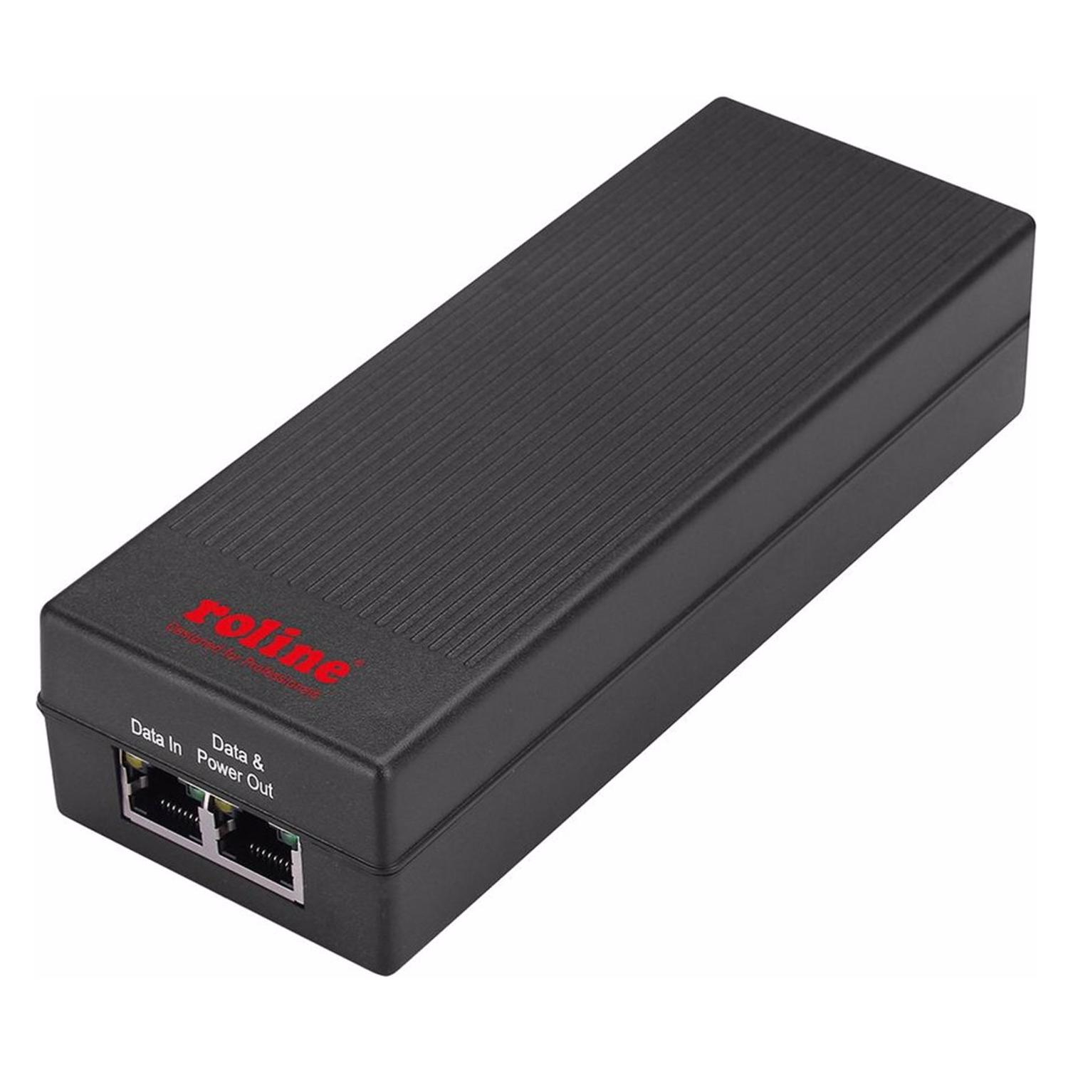 Roline Gigabit Ethernet PoE Injektor (802.3af (PoE), 802.3at (PoE+), 30 W) (21.13.1199)