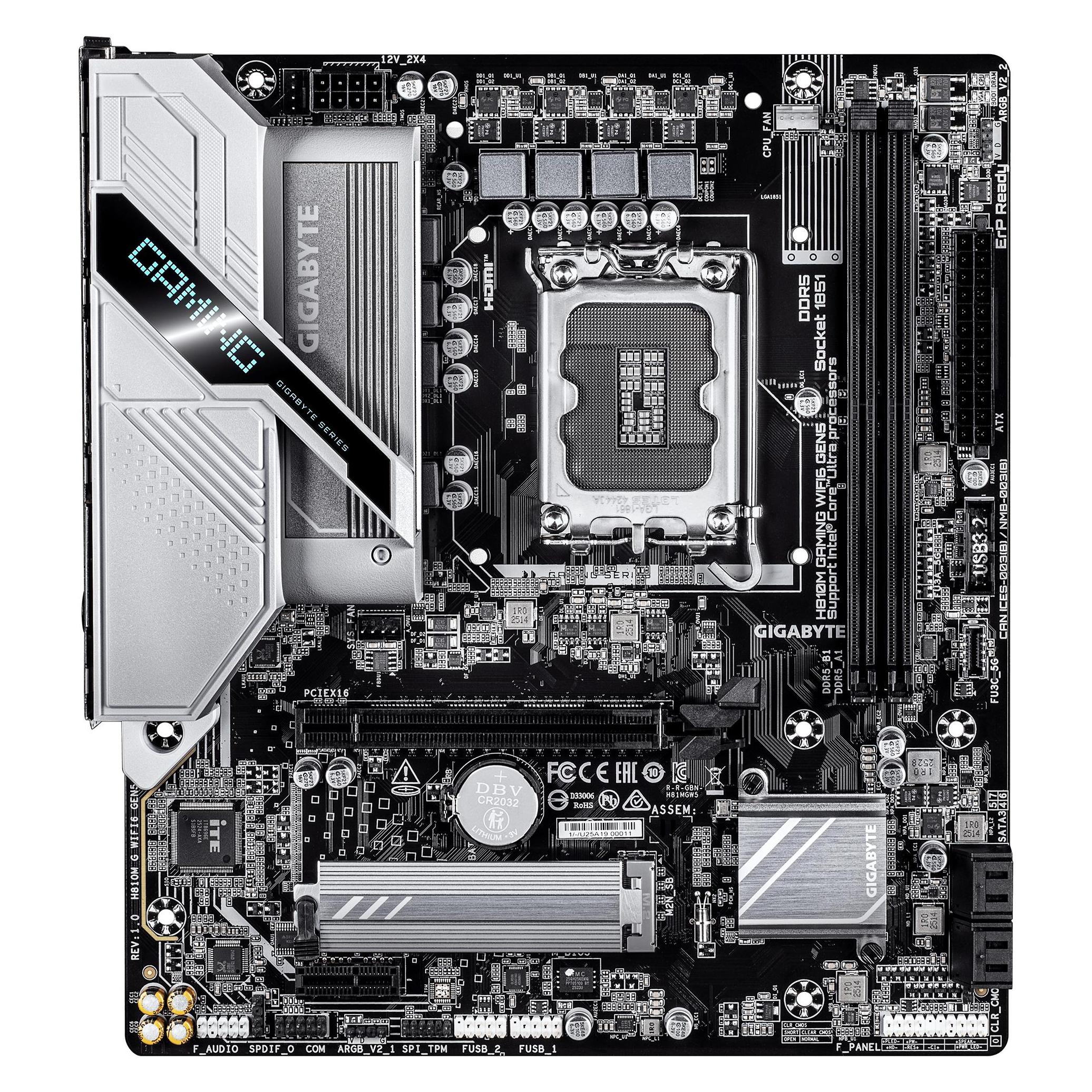 Gigabyte H810M GAMING WIFI6 GEN5/LGA 1851/mATX (LGA 1851, Intel H810, mATX) (H810M G WIFI6 GEN5)