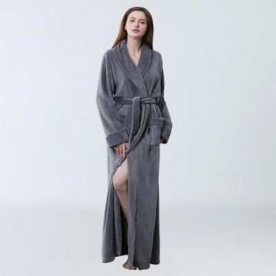 LightInthebox Women Fleece Shawl Collar Bathrobe,Plushed Bathrobe Long Robe Fleece - Plush Long Robefor wedding