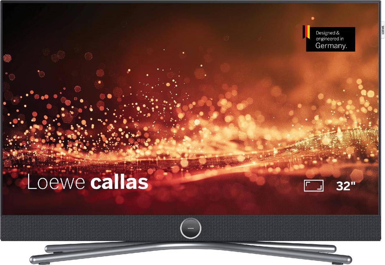 Loewe callas 32 Fernseher, 32 Zoll, Entwickelt in Deutschland, LED Display, HDR10, Dolby Atmos, Smart TV, Full HD, Integrierte Soundbar, USB und HDMI