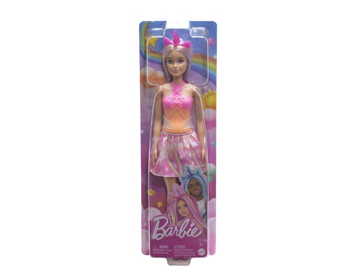 barbie-poupées licorne avec cheveux fantaisie et tenues effet dégradé