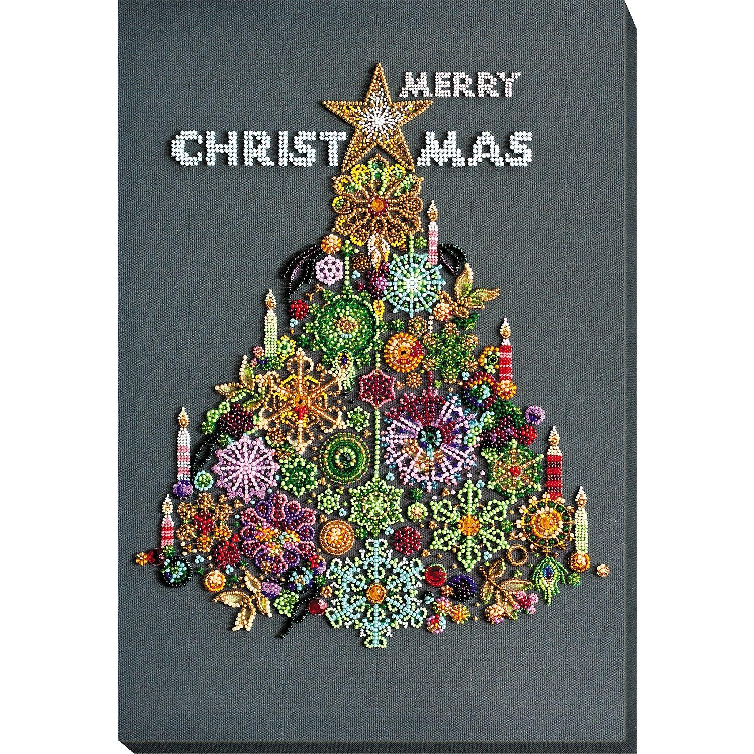 Perlen-Stickbild "Merry Christmas", 28 x 38 cm