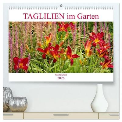 Taglilien im Garten (hochwertiger Premium Wandkalender 2026 DIN A2 quer), Kunstdruck in Hochglanz