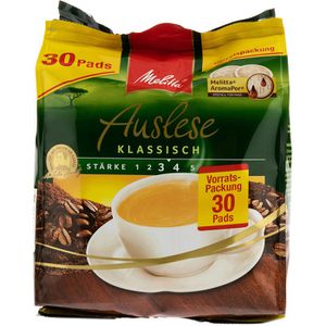 Melitta Kaffeepads Auslese klassisch, mittlere Röstung, Arabica & Robusta, 30 Pads, 30 Stück