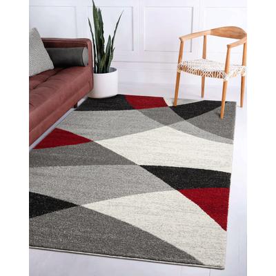 Teppich THE CARPET "Pearl", rot, B:80cm H:11mm L:140cm, Polypropylen, Teppiche, Teppich, moderner dichter Wohnzimmer Teppich Konturenschnitt