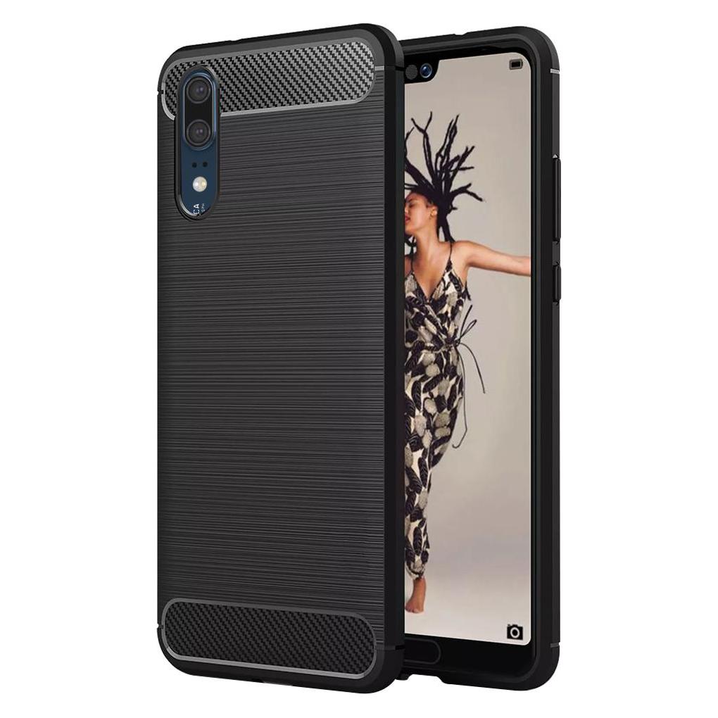 Techsuit - Carbon Silicone - Huawei P20 - Black (Huawei P20) (56337095)