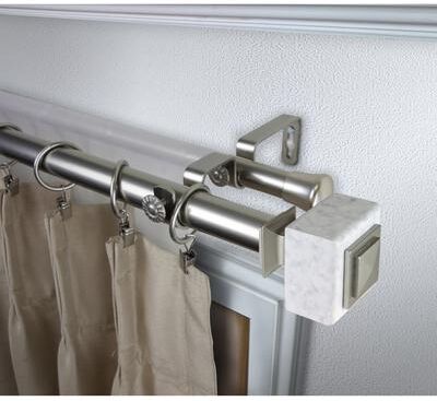 InStyleDesign Gabriella 1 inch Diameter Adjustable Double Curtain Rod