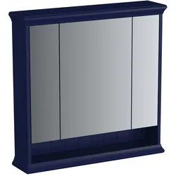 Valarte LED-Spiegelschrank 78 cm 3 Türen Stahlblau (Lack)