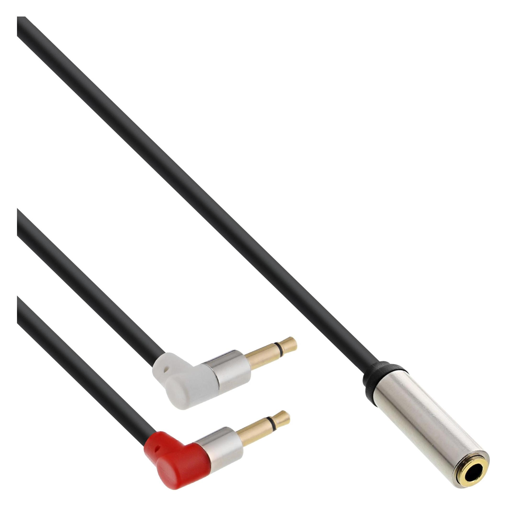 InLine Slim Audio Flugzeugadapterkabel (Flugzeug-Adapter, Winkeladapter) (99251A)