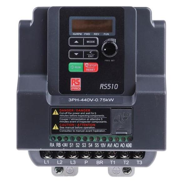 RS PRO Inverter Drive, 3 Phase, 0.75kW, 2.3A (1748216)