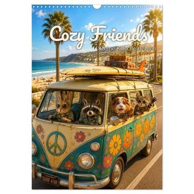 Cozy Friends - Kleine Kuschelhelden (Wandkalender 2027 DIN A3 hoch), CALVENDO Monatskalender