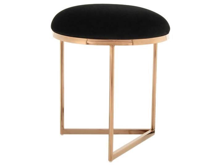 Kayoom Hocker, Schwarz, Metall, rund, 49 cm, Wohnzimmer, Sessel, Hocker, Sitzhocker