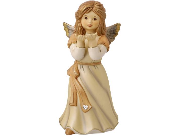 Engelfigur GOEBEL Himmelsboten, Weihnachtsdeko , beige (champagner), B:7cm H:15,5cm, Steingut, Dekofiguren, Engelfigur, Steingut, Engel - Wünsch Dir Was