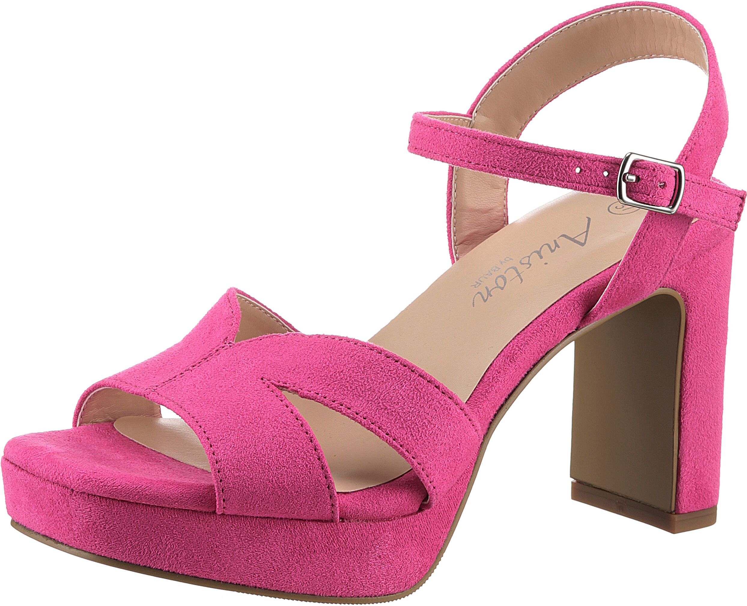High-Heel-Sandalette ANISTON SHOES, Damen, Gr. 41, Synthetik, pink, Textil, Schuhe High-Heel-Sandalette, Sommerschuh, Abendsandale, Plateau