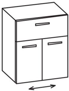 Artiqua 400 Variabler Midischrank, Castello Eiche quer NB, 400-MVT-2-60-7134-426 400-MVT-2-60-7134-426