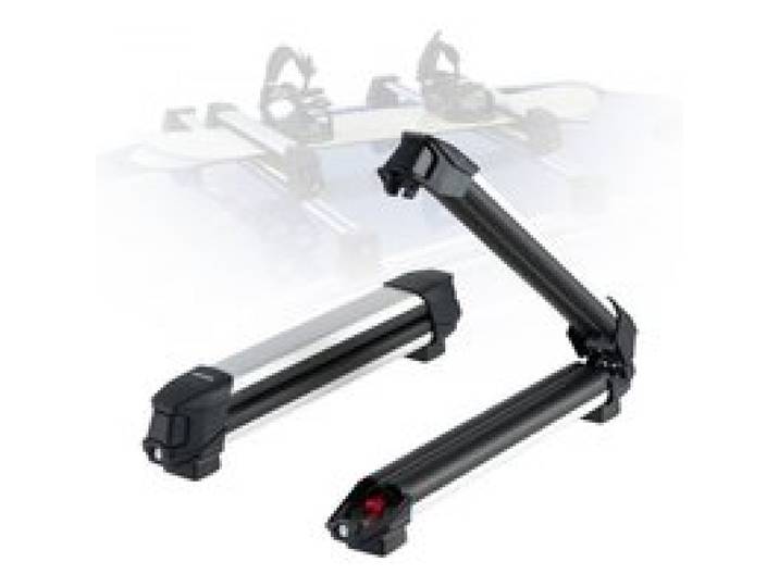 VEVOR Skiboard Snowboard Dachträger für bis zu 4 Paar Ski/2 Snowboards, 2-tlg. abschließbarer Skidachträger mit Gummipolsterung, Skihalter aus Aluminiumlegierung für die meisten Querträger