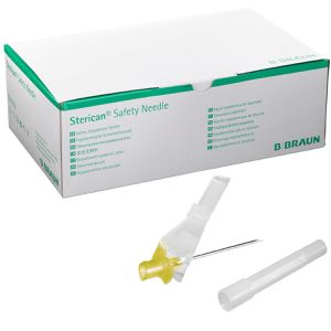 B.Braun Kanülen Sterican Safety, spitz, 100 Stück, 30G x 0,5 Zoll, gelb, sterile Injektionskanüle