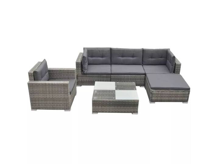 VidaXL - Garten-sofagarnitur poly-rattan, One Size, Grau