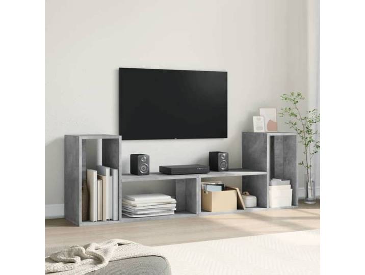 NEW Gris Meuble télé - - Meuble TV Gris béton - design moderne(1parcel)8341818